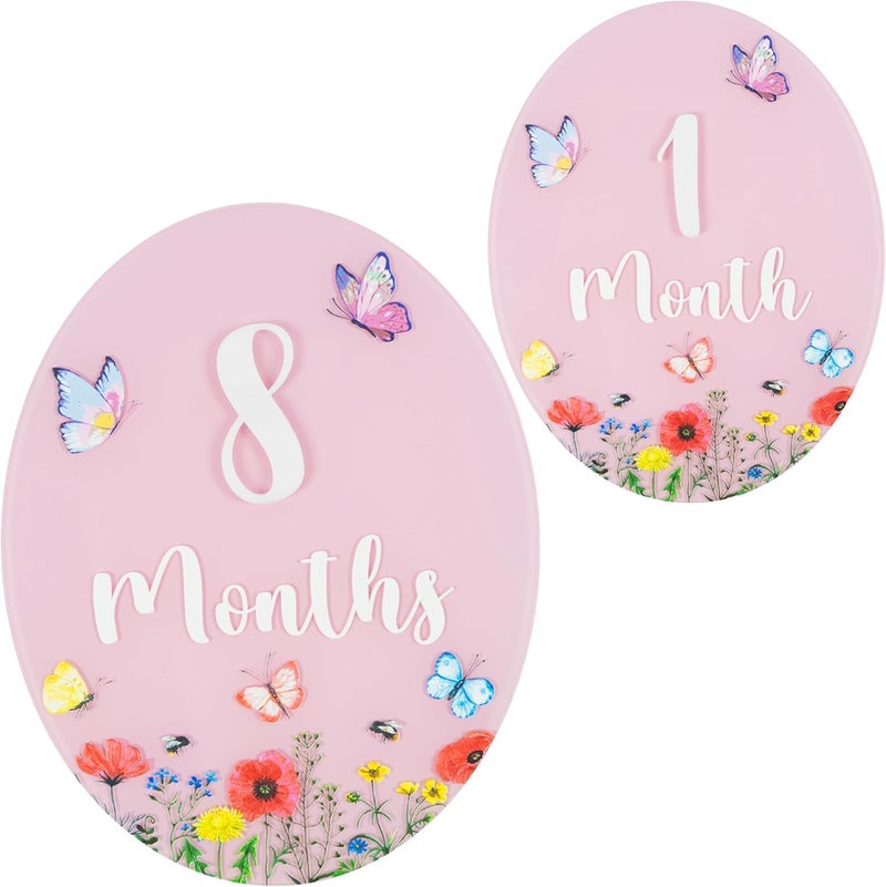 HONOCOOLS Store Baby Monthly Milestone Sign - Acrylic Baby Monthly Milestone Card - Newborn Photography Props to Document Your Baby´s Growth - Baby Announcement Sign (B11) - Image 1